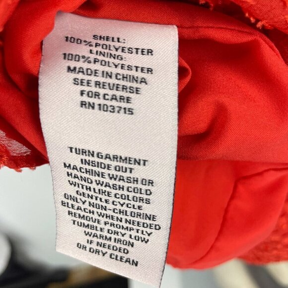 NANETTE LEPORE Classic Retro Tiered Western Collar Red Textured MIDI Dress sz4 - Picture 10 of 11